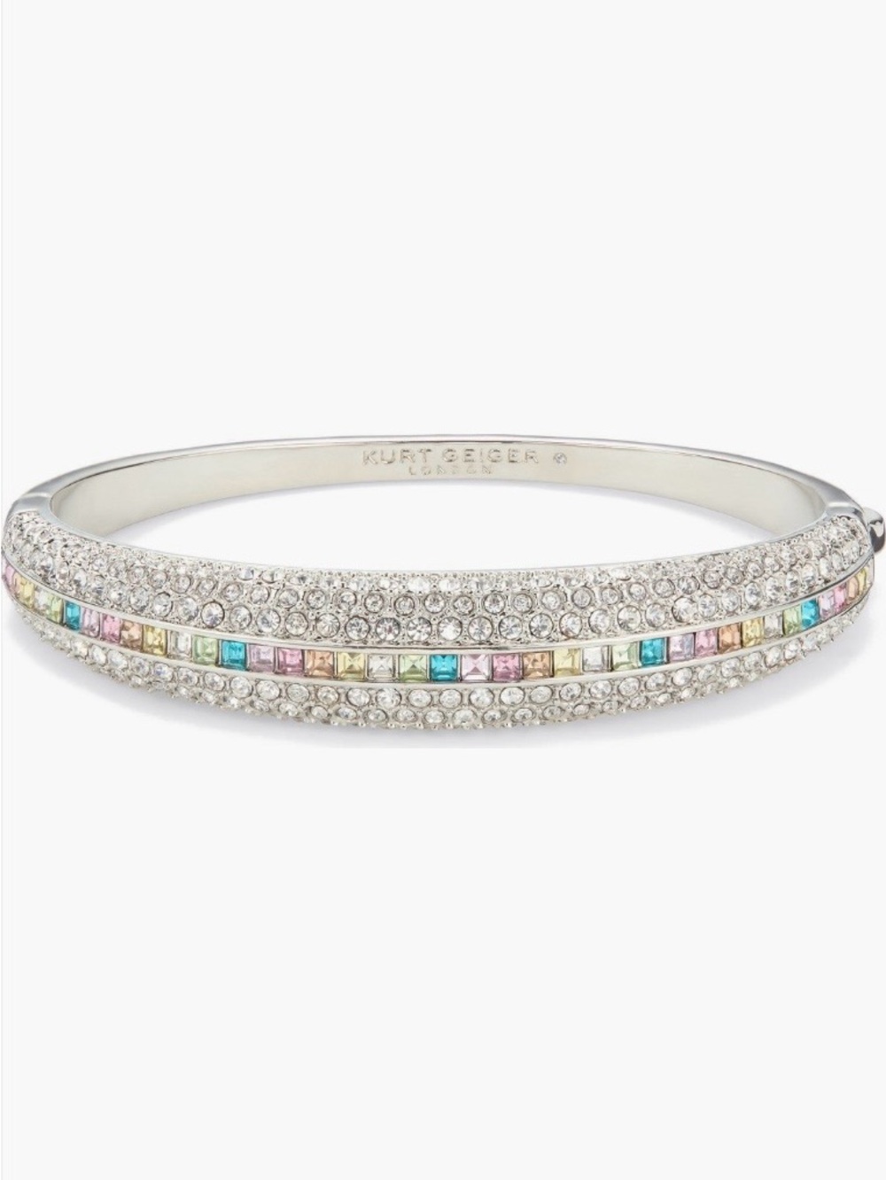 Kurt Geiger Multicolor Pavé Crystal Dome Bangle Bracelet NWT